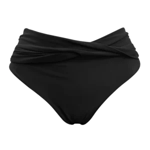 Black Front Twist Mid Rise Bottom