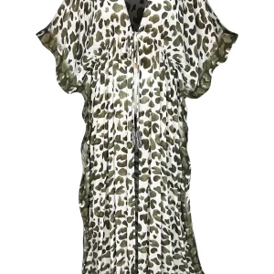 Leo Olive Open Kaftan - Resort Collection