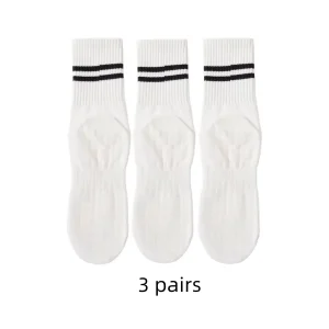 GripEase Yoga Strumpor - Vita 3-pack